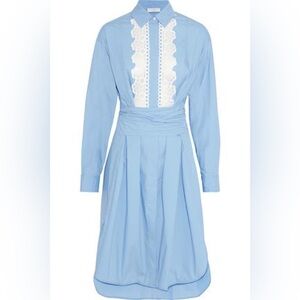 SANDRO PARIS Women Blue Cox Poplin Long Sleeve Shirt Dress Small size 4